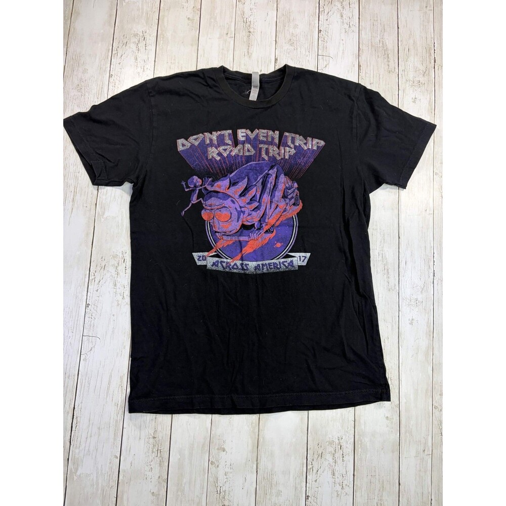 Rick And Morty Dont Even Trip Road Trip T-Shirt Mens M Black Graphic Tee 2017
